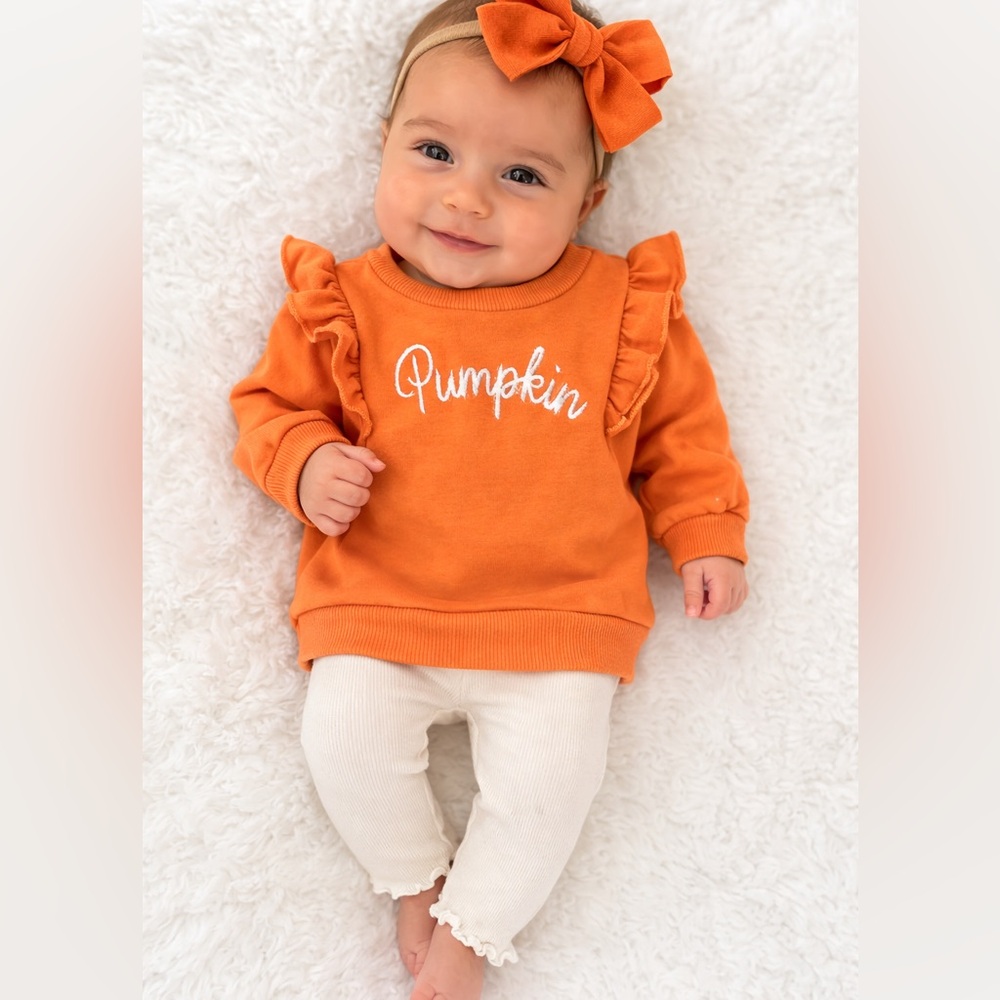 New! long sleeve pumpkin legging set